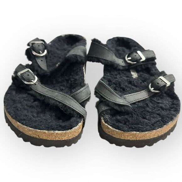 Birkenstock Shearling Fur Black Suede Women’s Regular Fit Mayari Womens 9 - Picture 6 of 12